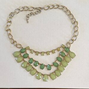 Green costume jewelry statement necklace